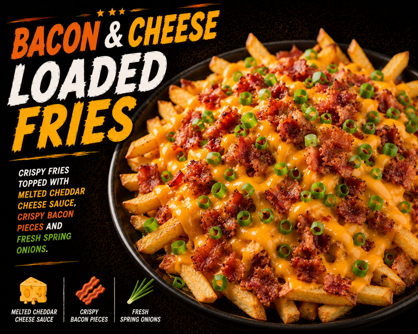 🥓 BACON &CHEESE LOADED FRIES