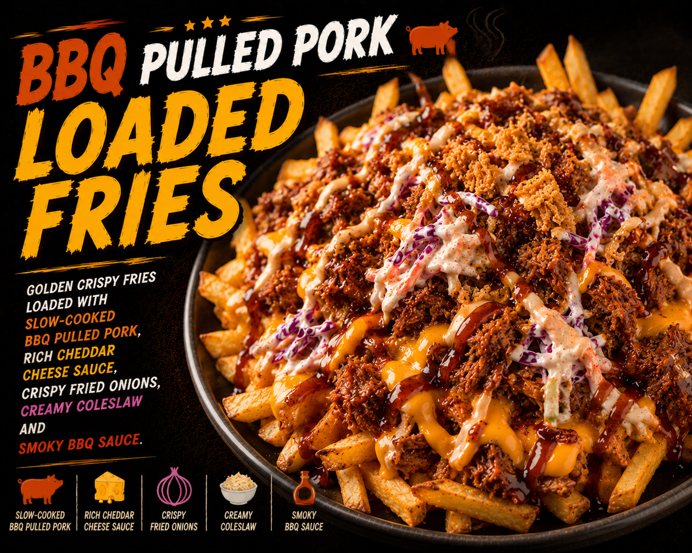 🐷 BBQ PULLED PORK LOADED FRIES