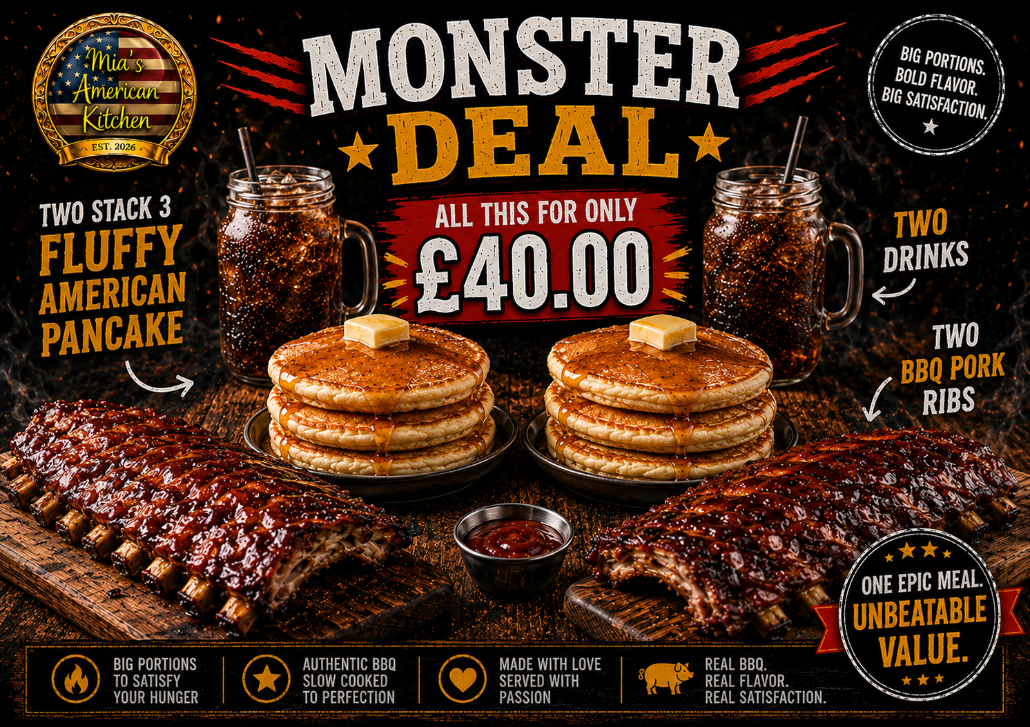 🍖 BBQ RIBS WITH BBQ SAUCE  MONSTER DEAL