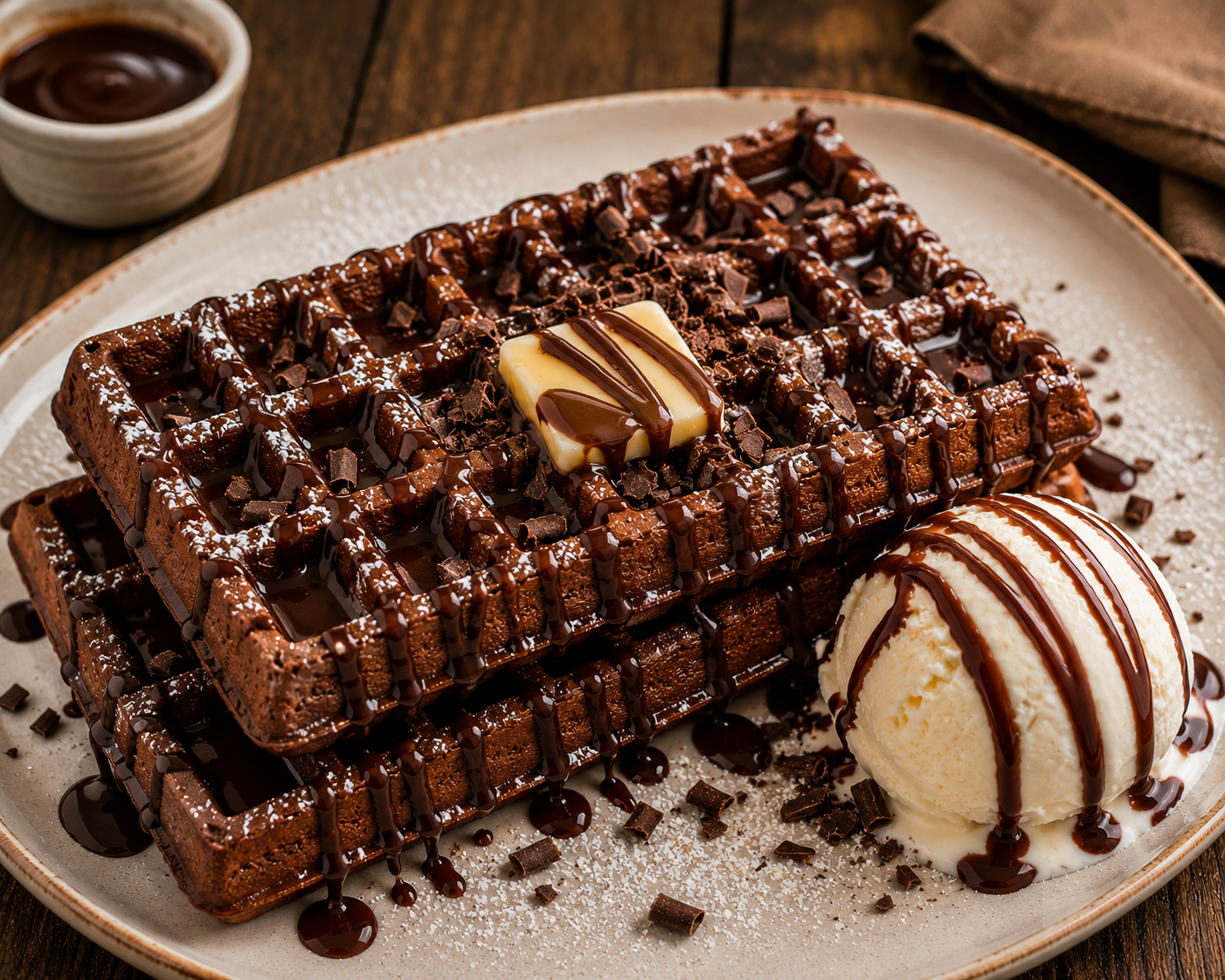 🍫CHOCOLATE FUDGE WAFFLE🍫