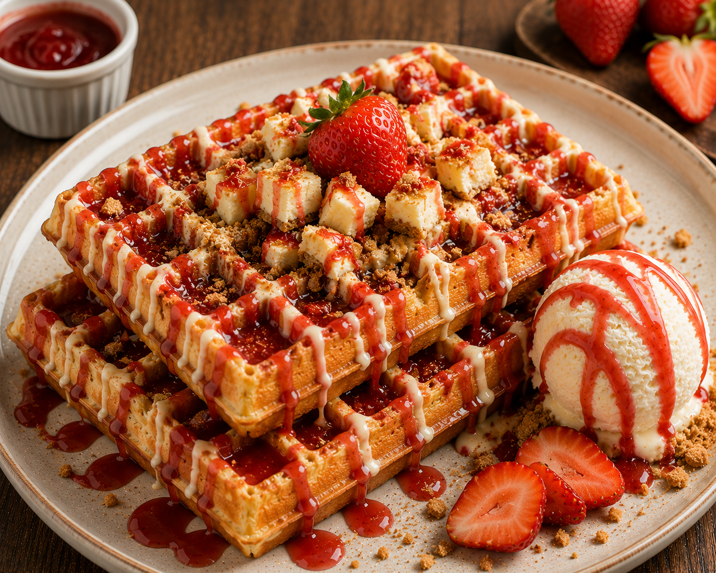 STRAWBERRY CHEESECAKE WAFFLE