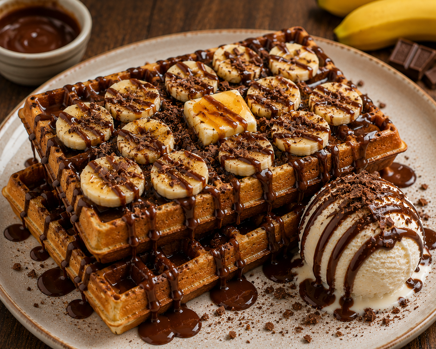 🍌BANANA & CHOCOLATE WAFFLE🍌