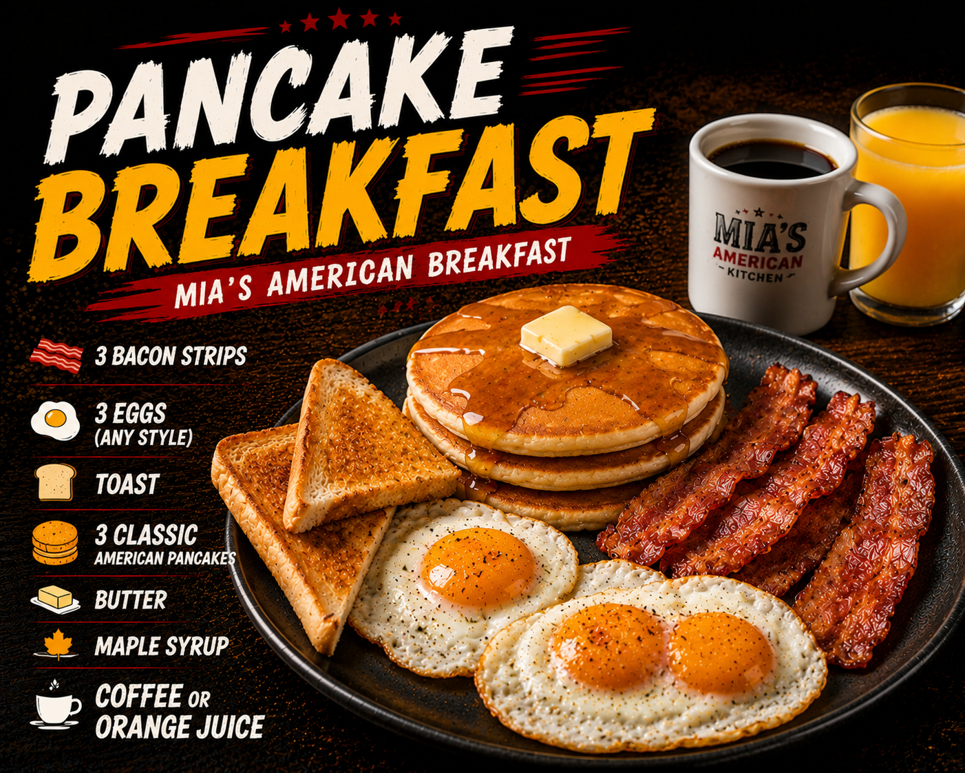 🥞 PANCAKE BREAKFAST — MIA'S AMERICAN BREAKFAST