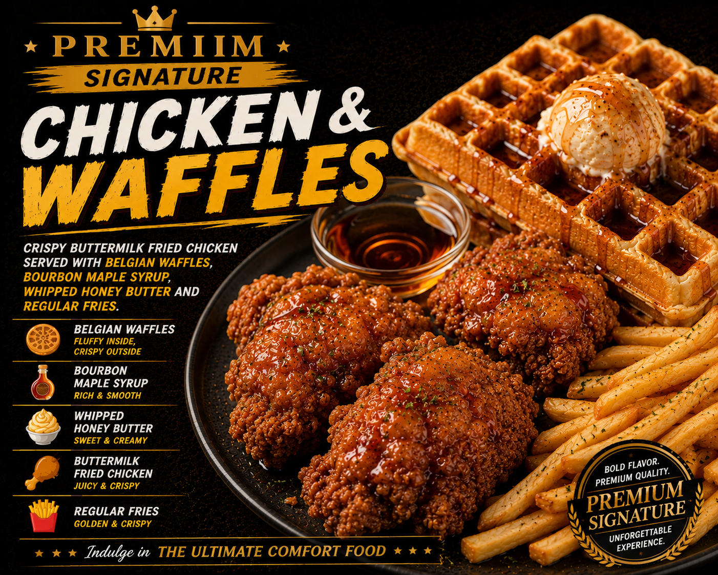 👑 PREMIUM SIGNATURE🐔 CHICKEN & WAFFLES