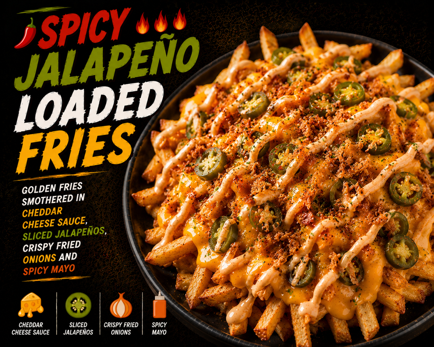🌶️ SPICY JALAPEÑO LOADED FRIES